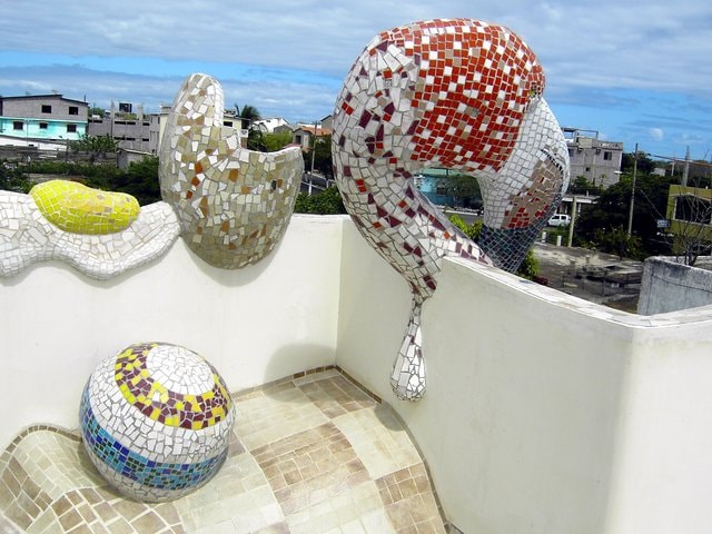 Katarma rooftop mosaic sphere sculptures